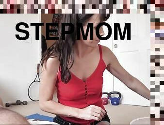 Hot stepmom helps her stepson take a bath