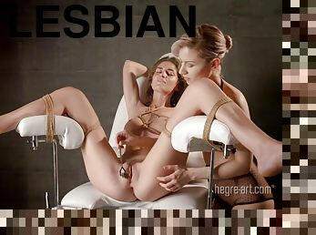 Amazing lesbian scene with two beautiful European girls