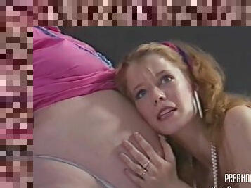 Pregnant Lesbian Foursome - More at PregHoes.com - fetish