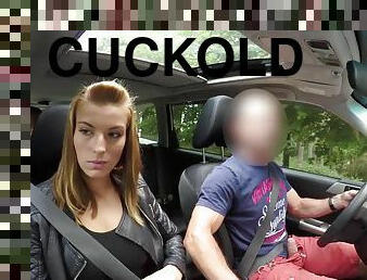 HUNT4K. Cuckold allows blond hair lady girl touch strangers knob
