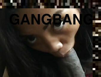 Filipino chick begs for a gangbang