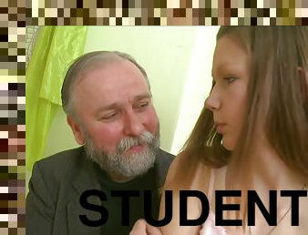 Old Bearded Tutor Fucks His Student