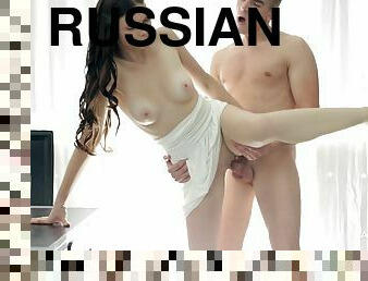 cute Russian brunette hot porn video