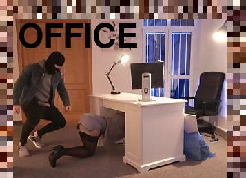 A robber fucks hot office manager Kathy better than her husband