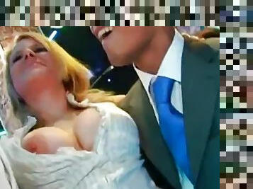 Seductive brides fuck in public