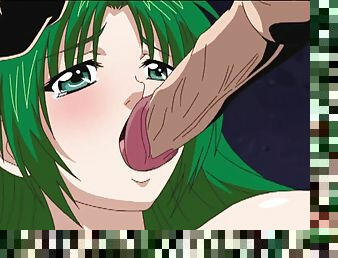 Green-haired anime girl hot porn video