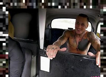 Tattooed Guy Makes Blondie Hot 1 - Female Fake Taxi