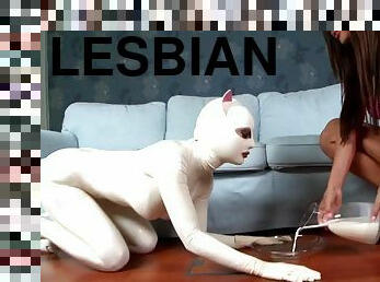 lesbisk, hardcore, slave, fetisj, latex, melk, dominans, femdom, drikking