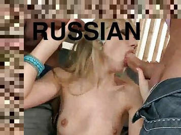 russisk, anal, pikslikkeri, teenager, pornostjerne, dobbelt, første-gang, penetrering