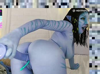 Hot Neytiri from Pandora dildo fuck - Masturbation