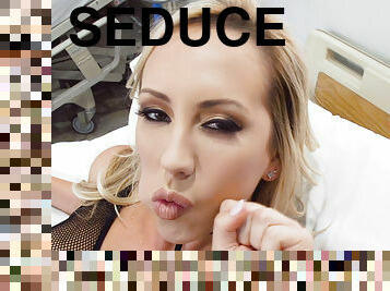 Blonde slut Brett Rossi seduces the doctor for hardcore fuck