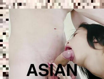 asiatique, gros-nichons, poilue, chatte-pussy, fellation, énorme-bite, cow-girl, bite