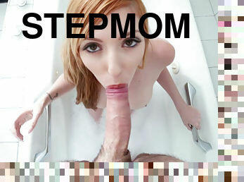 My redhead stepmom just love to give sucking cock to me