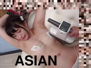 Talented dude caresses his Asian girlfriend with toys