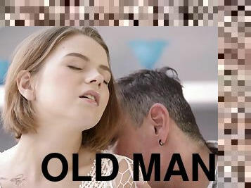 OLD4K. Old man drills bald pussy cunt of jaw-dropping...