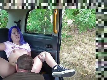 Slim punk vixen Liz Rainbow fucks with horny driver Peter