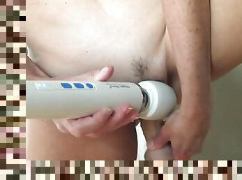 Cumming With My Hitachi and New Dildo - Amateur Sex