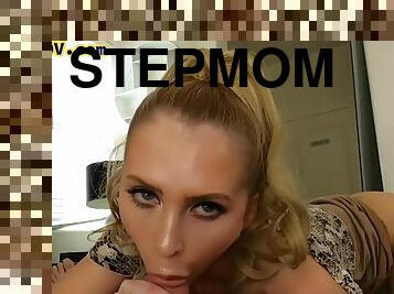 Doggy style stepmom spoiling her stepson