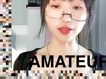 asiatisk, amatør, webkamera, rumpe-butt, alene, kineser, blotting