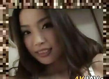 Slender and sweet japanese wife with big tits in hotspring. Who is she?