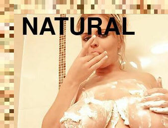 Whipped Cream on Big Natural Tits Compilation - Solo