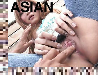 asia, berambut, umum, vagina-pussy, mainan, jepang, bertiga, ketat, manis