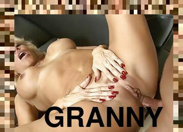 Curly blonde granny fuck in front of her stepdaughter
