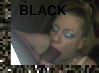 Blond crack ho suck a black nutt