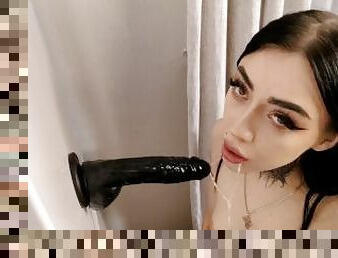 Drooling. Dildo blowjob. Anal