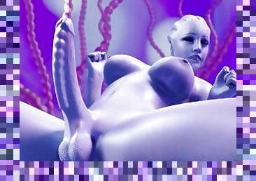 alien woman  futanari fuck by tentacle