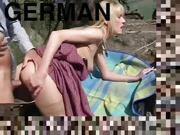 German Milf anal sex in the mountains