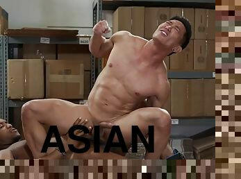 Warehouse Asian Jock Gets Fucked By Coworkers BBC