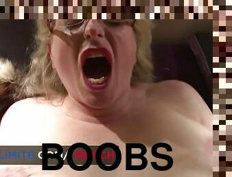 Big boobs blonde woman is really naughty - Handjob