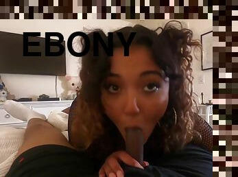 Big Ass Ebony Latina - POV homemade sex on webcam - blowjob