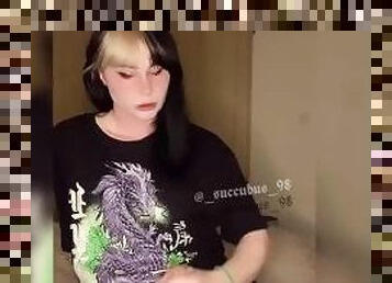 Transgender Goth Girl Jerking Off Home Alone Teaser