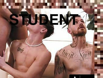 študentka, svingerji, fafanje, hardcore, gej, skupinski-seks, prihaja, lepe, mišičasti