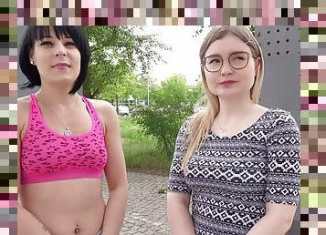 GERMAN SCOUT - TWO CANDID GIRLS FROM BERLIN I FIRST FFM THREESOME AT REAL PICKUP SEX - Tiny emily