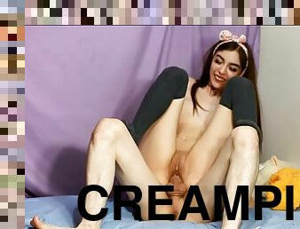 Riding my boyfriend till creampie