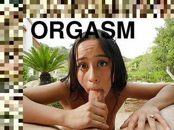 Sweet latina teen with charming brown eyes Dania Vega in POV sex clip