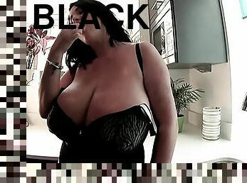 Rachel Aldana - GoPro 1 Swirl Black Lace Bra
