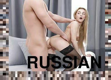 Stunning russian girl gets a big load