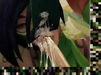 Akali League of Legends Blowjob Cum in Mouth! Insane!