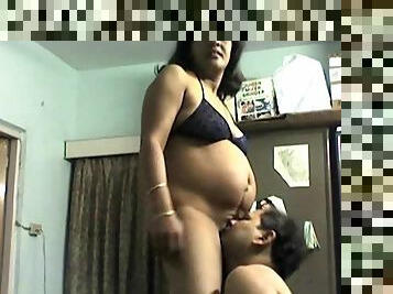 गर्भवती, पुसी, मुख-मैथुन, माँ, भारतीय, युगल, प्राकृतिक, वेब-कैमरा, ब्रा