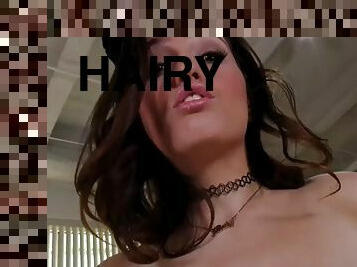 HJ hairypussy teen close up handjob oily cock pov and talk dirty