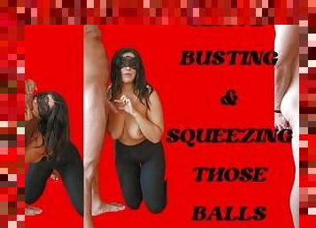 Dominant Teacher makes her student's  the subject of her balls busting experiment