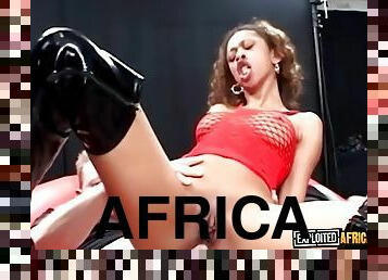 EXPLOITED AFRICAN IMMIGRANTS - African Queen Fucked in All White European Gang Bang