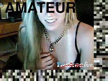 Beautiful blonde masturbates on cam