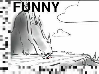 Funny cartoon playing