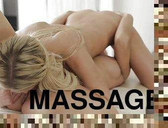 avsugning, lesbisk, tonåring, massage, blond