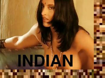 indian-jenter, brunette, erting